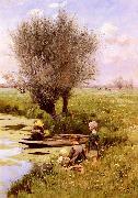 Emile Claus Afternoon Along The River oil